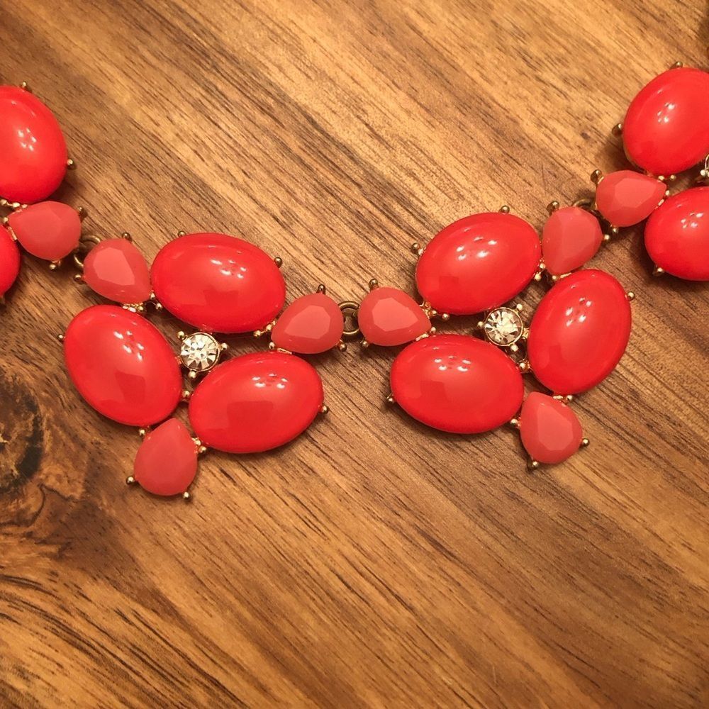 Acetate Statement Necklace | Neon Pink | 18” Adjustable - Picture 2 of 3